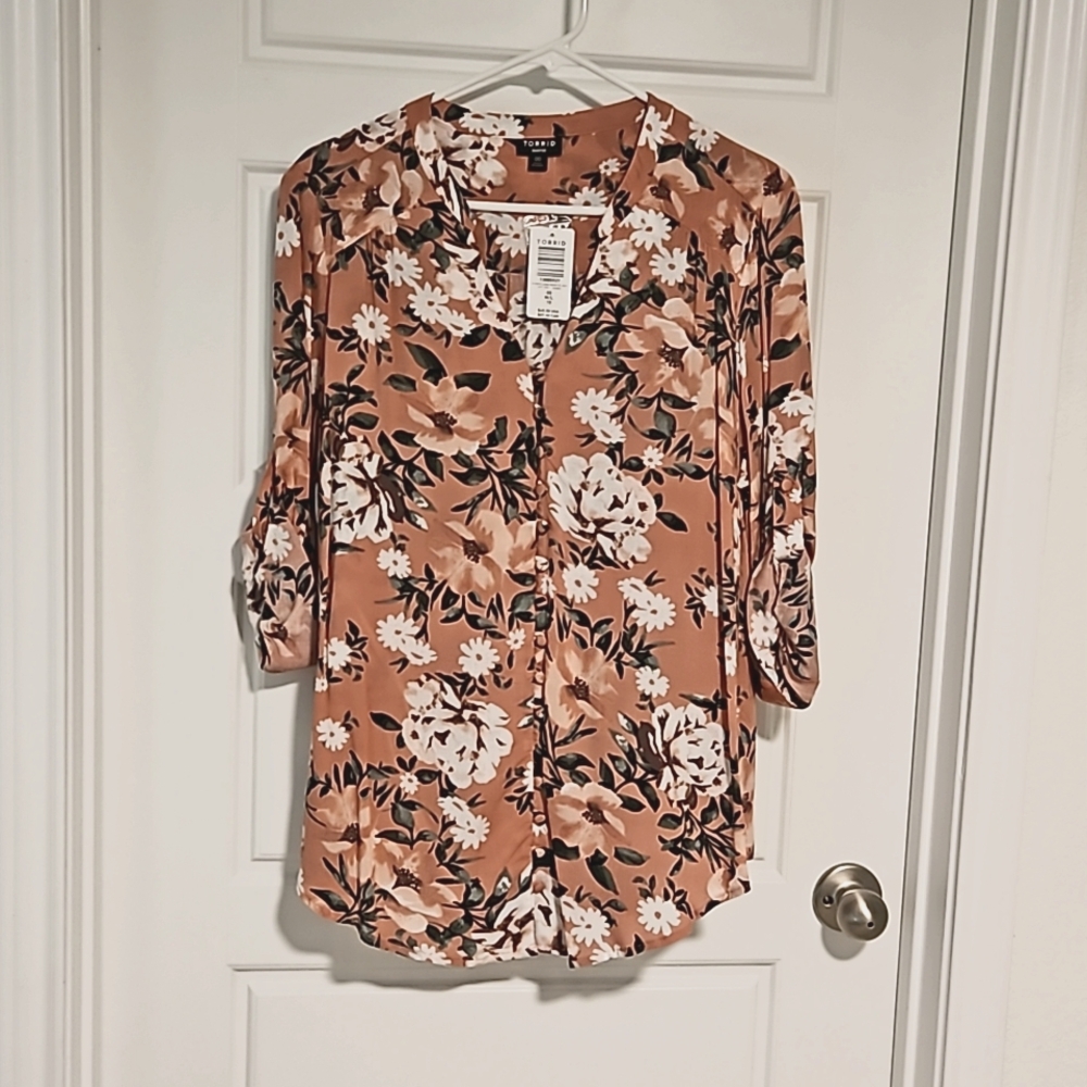Button down floral blouse